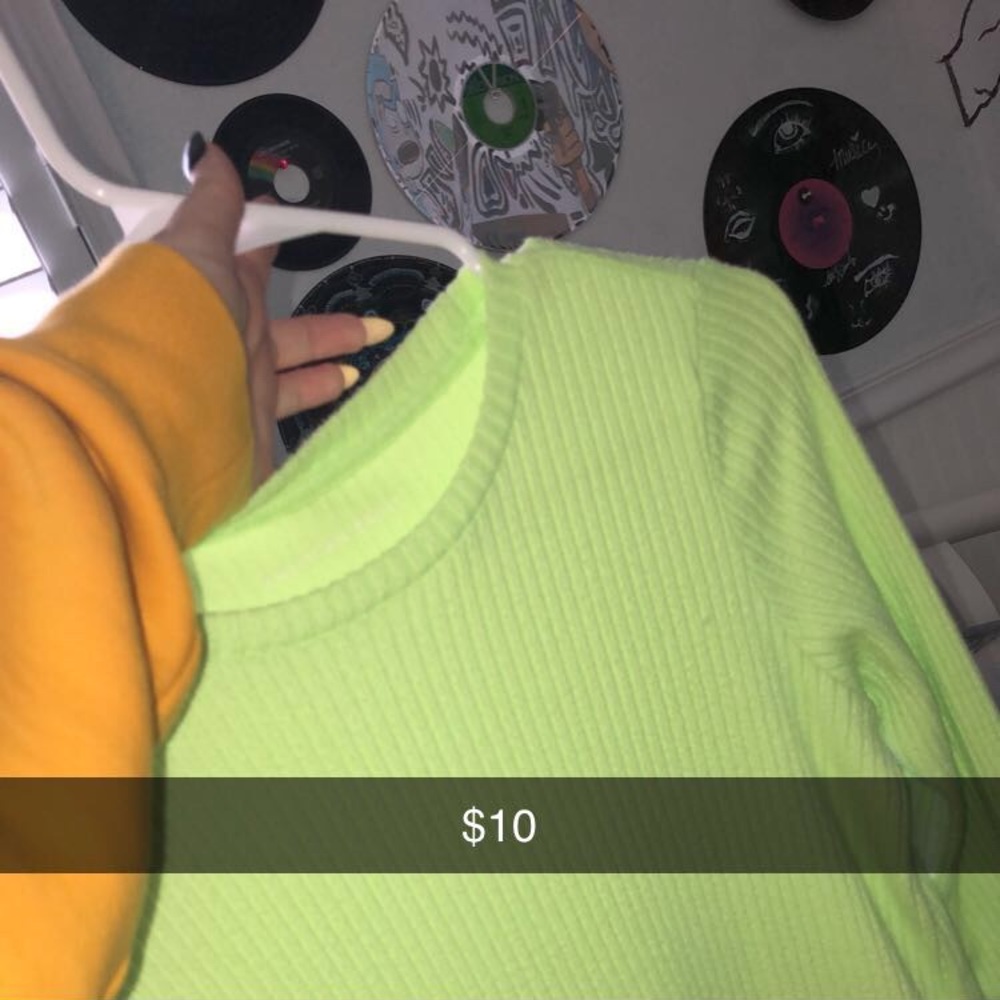Neon green ribbed shirt